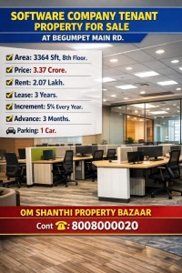 Sale of commercial property with Software company at Begumpet main road